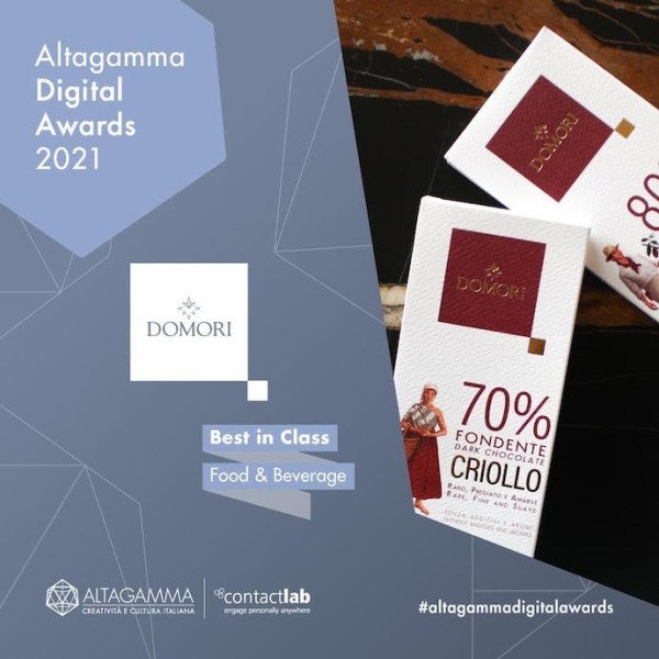 Altagamma Digital Awards 2021: Domori vince il premio per la migliore offerta digitale nell'Alimentare 